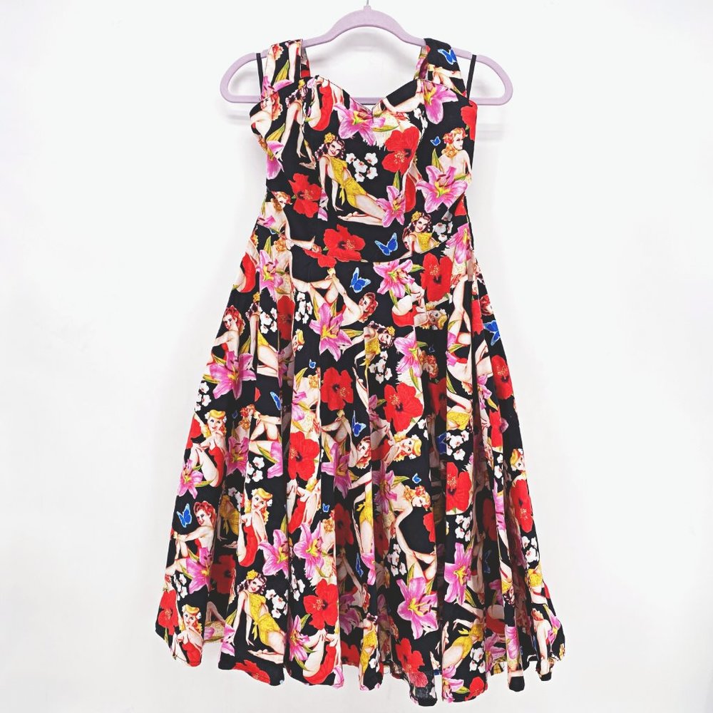 Hell Bunny Hawaii 50's Rockabilly Dress - Picture 2 of 10